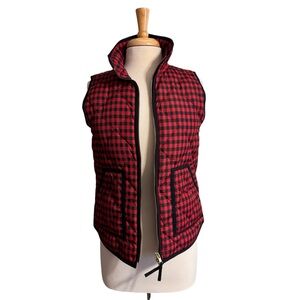 J. Crew Factory Red and Black Buffalo Plaid Vest size Small